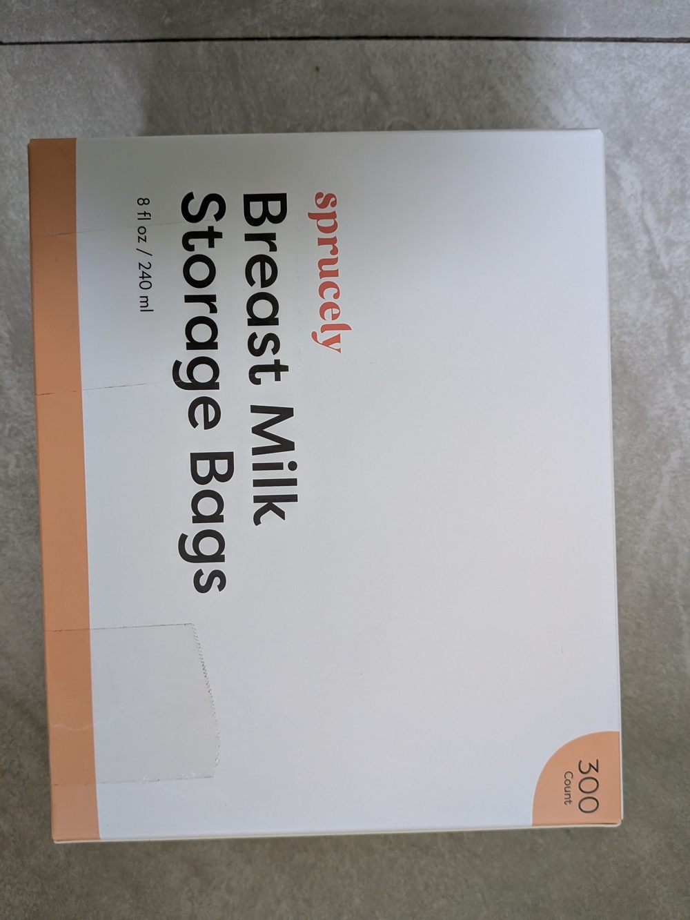 Sprucely Breast Milk Storage Bags - White with Peach Accent